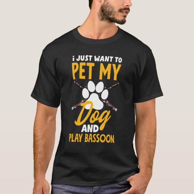 Bassoon Player Bassoonist Dog Lover T Shirt (Framsida)