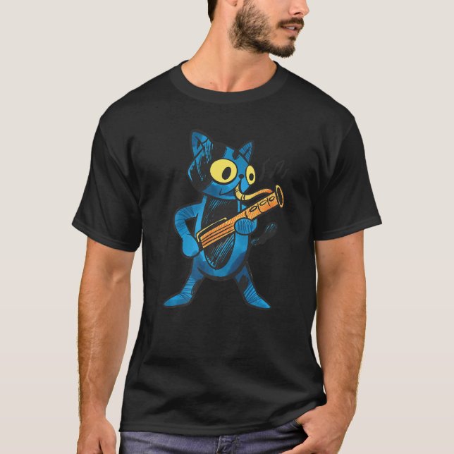 Bassoon player cat windwood musicians t shirt (Framsida)