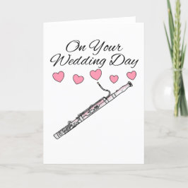 Bassoonist Woodwind Musician med basket Bröllop Ca Tack Kort