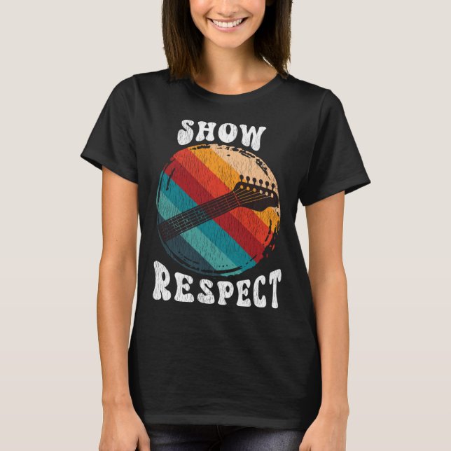 Bassspelare Vintage Basist Gitarrhuvud Retro T Shirt (Framsida)