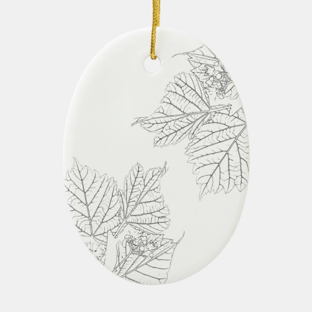 Basswood Lövs Julgransprydnad Keramik (Framsidan)