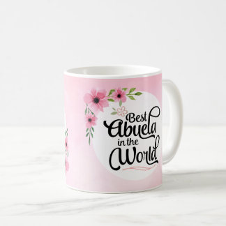 Bäst Abuela i världsblommamuggen Kaffemugg