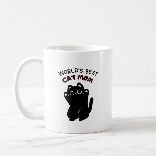 bäst än svart katt mamma kaffemugg (Vänster)