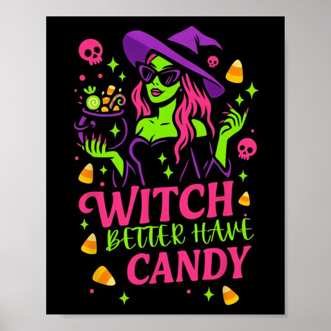 Bäst att ha godis i Halloween-design Poster (Framsidan)