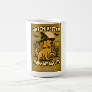 Bäst att ha mina biscuoner Halloween Hund design Magisk Mugg
