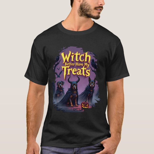 Bäst att ha mina Hund Halloween. T Shirt (Framsida)