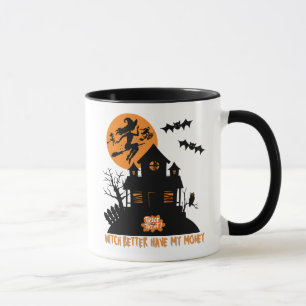Bäst att ha mina pengar hemstuderade Halloween. Mugg