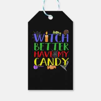 Bäst att ha mitt godis i Candle Women Halloween Presentetikett