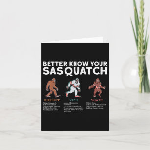 Bäst att veta din Sasquatch Bigfoot Yeti Yowie Fun Kort