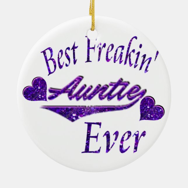 Bäst Auntie någonsin Julgransprydnad Keramik (Baksidan)