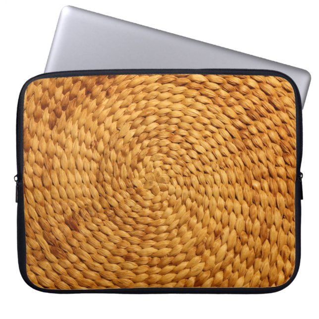 Bast-bakgrund struktur brun laptop fodral (Framsidan)