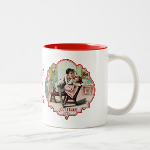 Bäst barberarevintage för världar Två-Tonad mugg