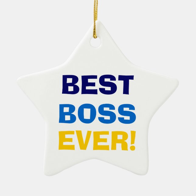 BÄST CHEF NÅGONSIN! JULGRANSPRYDNAD KERAMIK (Framsidan)