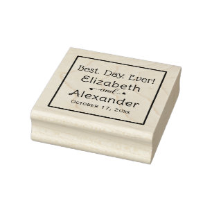 Bäst. Dag. Aldrig! Bride Groom Namn Typography Stämpel