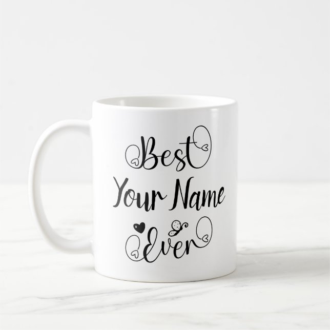 Bäst ditt namn någonsin-typografiskt skript kaffemugg (Vänster)