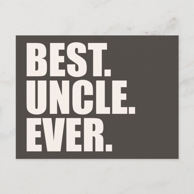 Bäst. Farbror. Aldrig. Vykort (Framsida)
