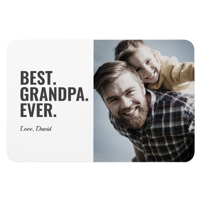 Bäst. Farfar. Aldrig. Fars dag Photo Magnet (Horisontell)