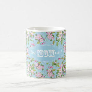 Bäst för Apple för mamma någonsin rosa blommig Kaffemugg