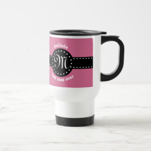 Bäst för chef polka dots- och MonogramROSOR A05 Resemugg