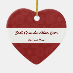 Bäst för farmor kärlek någonsin dig röda julgransprydnad keramik