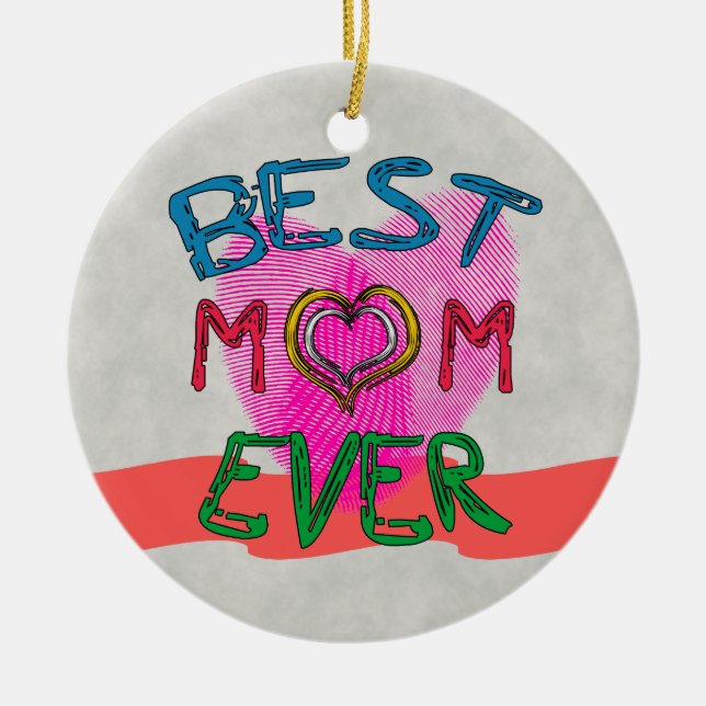 BÄST för MAMMA prydnad NÅGONSIN Julgransprydnad Keramik (Framsidan)