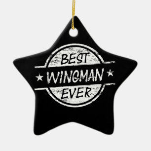 Bäst för Wingman vit någonsin Julgransprydnad Keramik