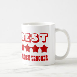 Bäst FRANSK LÄRARE med RÖDA stjärnor V03A Kaffemugg