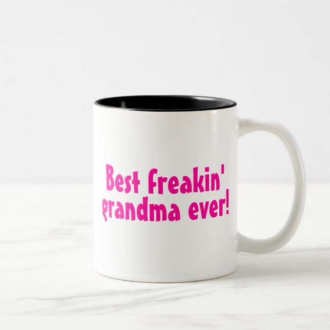 Bäst Freakin mormor någonsin (rosor) Två-Tonad Mugg (Höger)