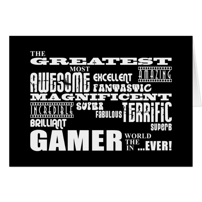 Bäst Gamersfödelsedagar: Mest underbar Gamer Hälsningskort (Framsidan Horizontal)
