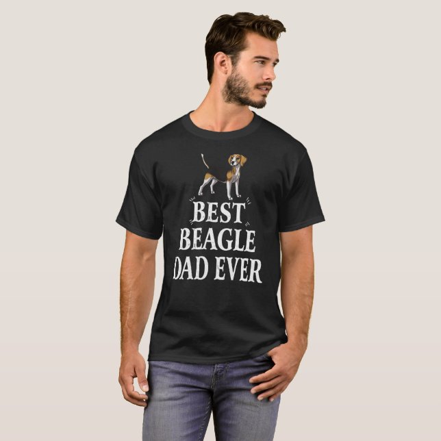 Bäst gåva för T-tröja för Beaglehundpappa någonsin T Shirt (Hel framsida)
