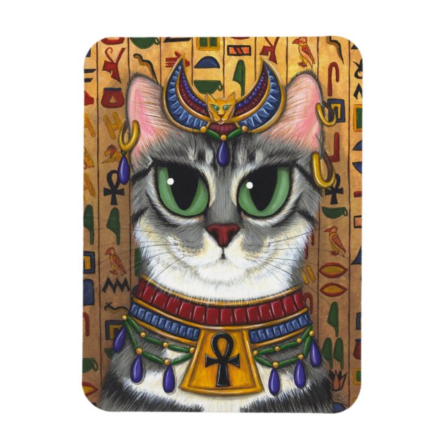 Bast Goddess Cat Egyptian Bastet Art Magnet (Vertikal)