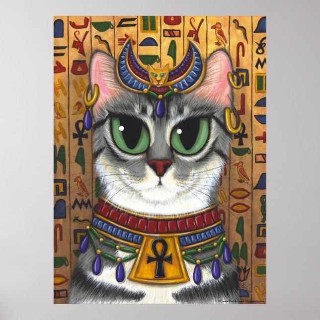 Bast Goddess, egyptiska Bastet Cat Poster (Framsidan)