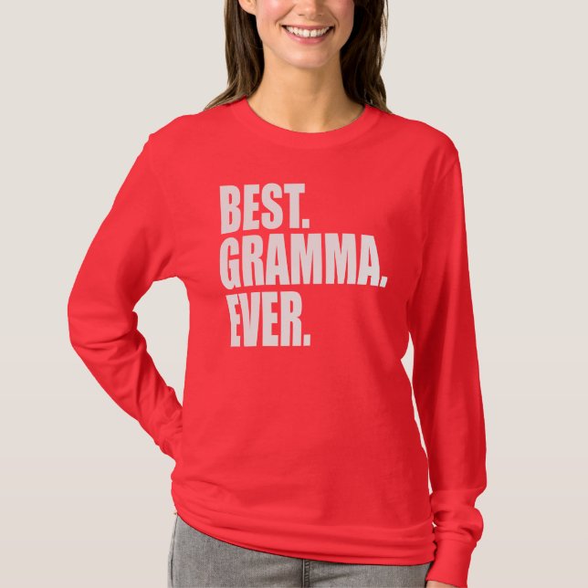 Bäst. Gramma. Aldrig.(rosa) Tee (Framsida)