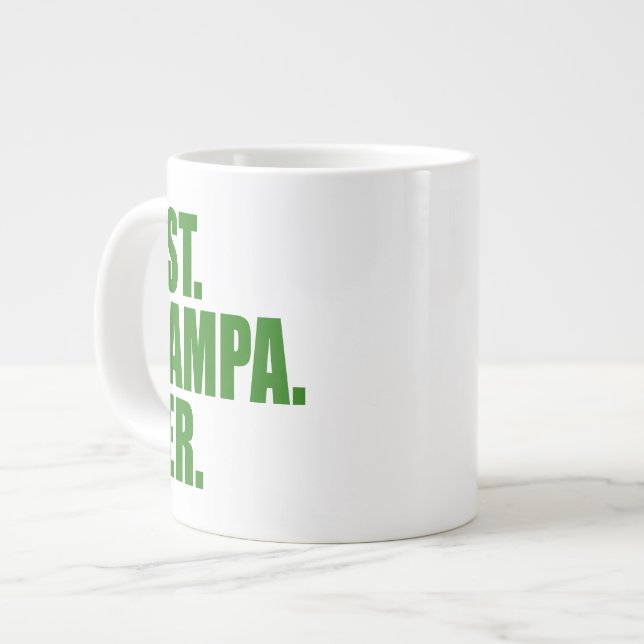 Bäst. Grampa. Aldrig.(grön) Jumbo Mugg (Framsida vänster)