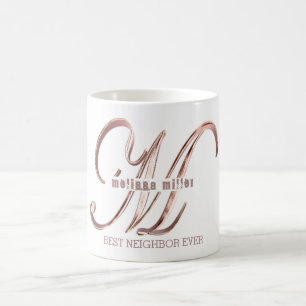 Bäst grann för rosa guld- text för Monogram M Kaffemugg