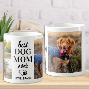 BÄST Hund Mamma Pet 2-foto någonsin Personlig Pet  Jumbo Mugg
