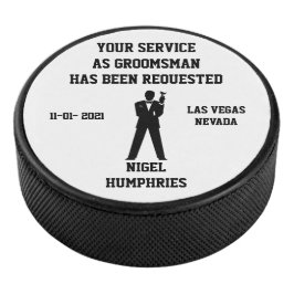Bäst inbjudan för man- eller GroomsmanhockeyPuck