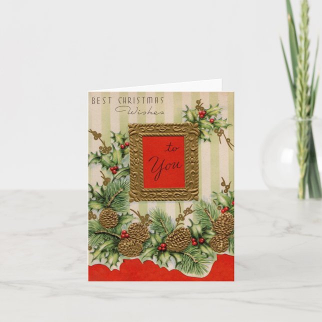 Bäst julönskemål för vintage kort (Framsida)