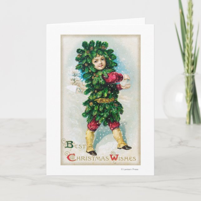 Bäst julönskemålman i vintergrönt lag helgkort (Framsida)