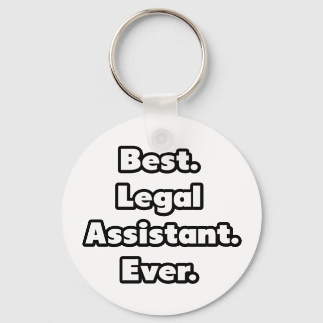 Bäst. Juridisk assistent. Aldrig. Nyckelring (Framsida)