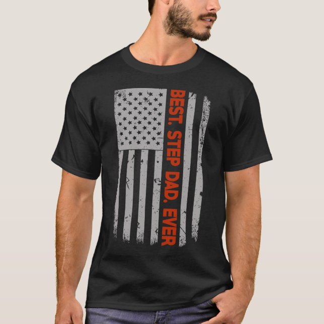 Bäst kliva U.S.-flagga för pappan någonsin Tee Shirt (Framsida)