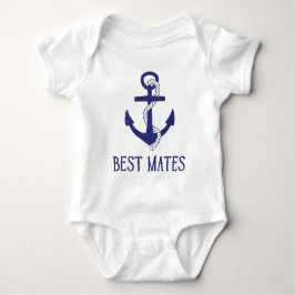 Bäst kompisar ankrar att matcha hunden och babyen tee shirt