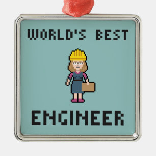 Bäst kvinnlig ingenjör för PIXEL Julgransprydnad Metall