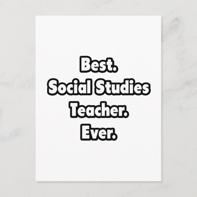 Bäst. Lärare i social. Aldrig. Vykort (Framsida)