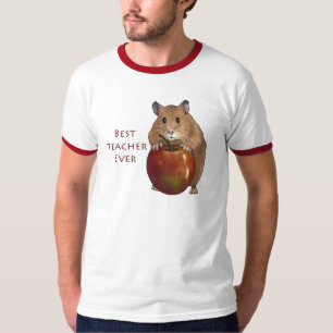 Bäst lärare någonsin: Hamster med Apple: Konst T Shirt