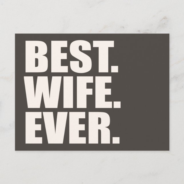 Bäst. Maka. Aldrig. Vykort (Framsida)