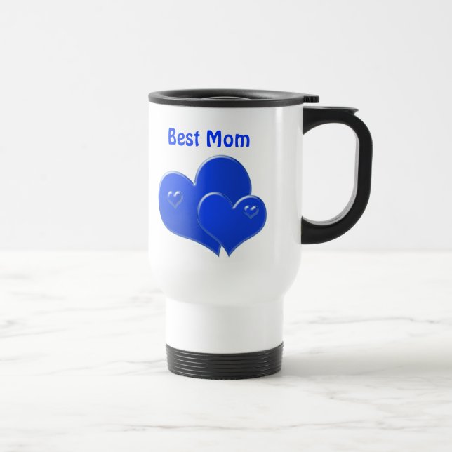Bäst mamma, blåtthjärtor resemugg (Höger)