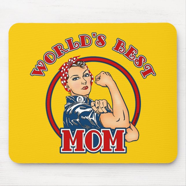 Bäst mamma Mousepad för Rosie Riveter Musmatta (Framsidan)