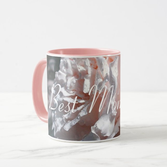 Bäst mamma någonsin. Steg. Flower. Mugg (Framsida vänster)