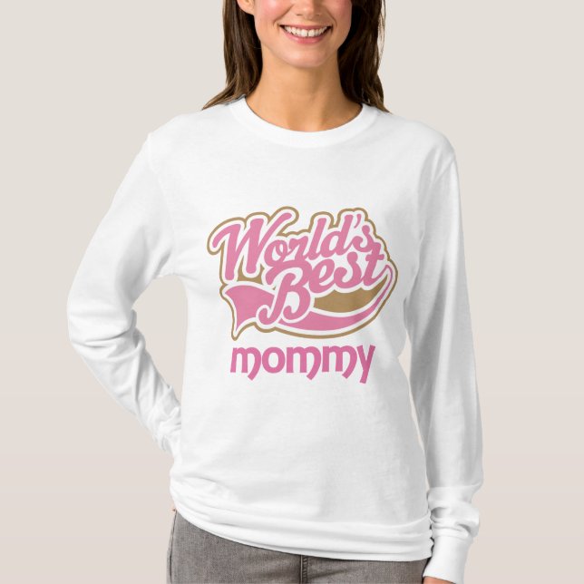 Bäst mammor för gulliga rosa världar t shirt (Framsida)